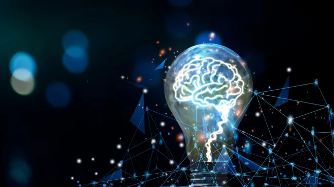 lightbulb with a brain